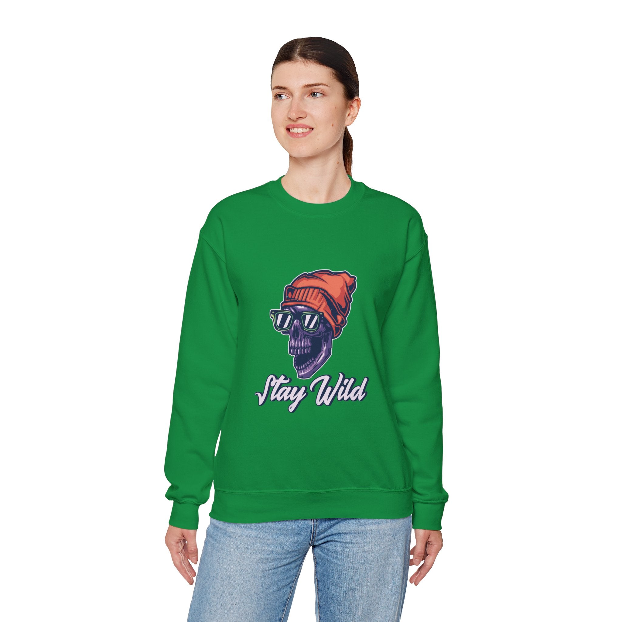 Stay Wild Women’s Heavy Blend™ Crewneck Sweatshirt - Irish Green / S - Sweatshirt