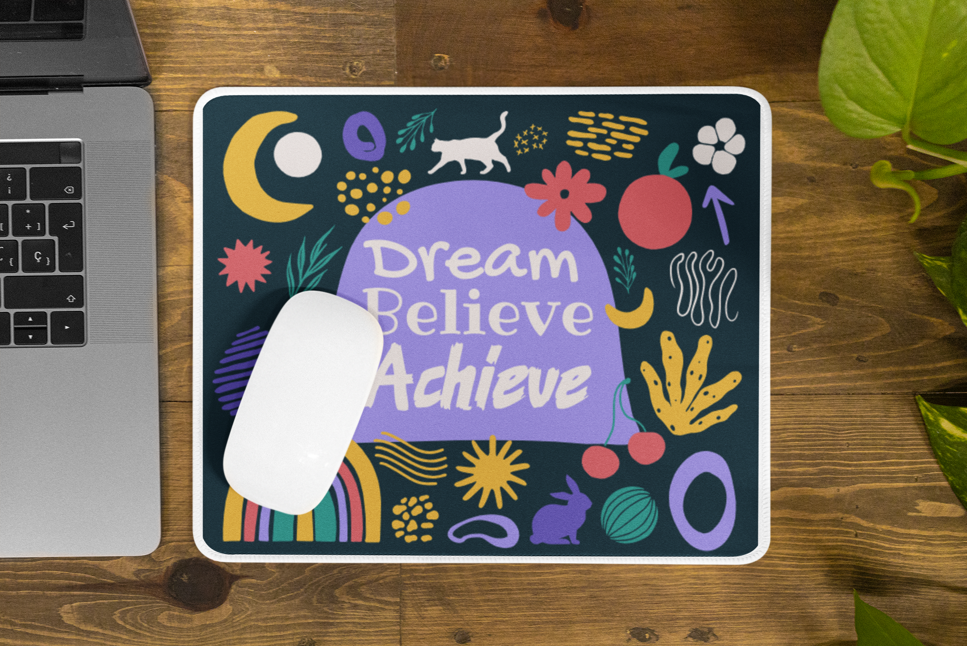 Dream Believe Achieve – Motivational Premium Mouse Pad